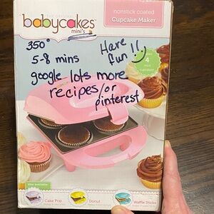 Babycakes Pink Mini Cupcake Maker-4 Mini Cupcakes